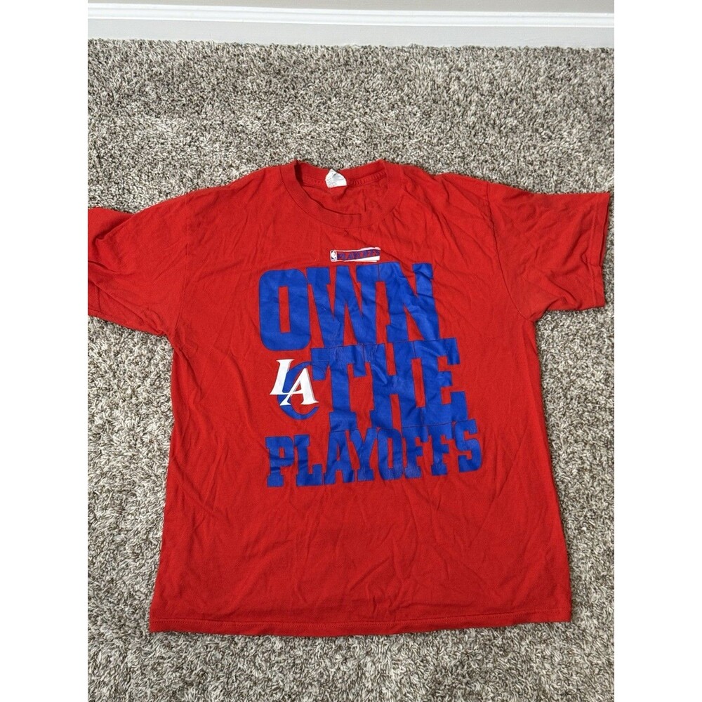 2014 LA Clippers Playoffs T Shirt Own the Playoffs Red Men’s Large NBA - Picture 8 of 8